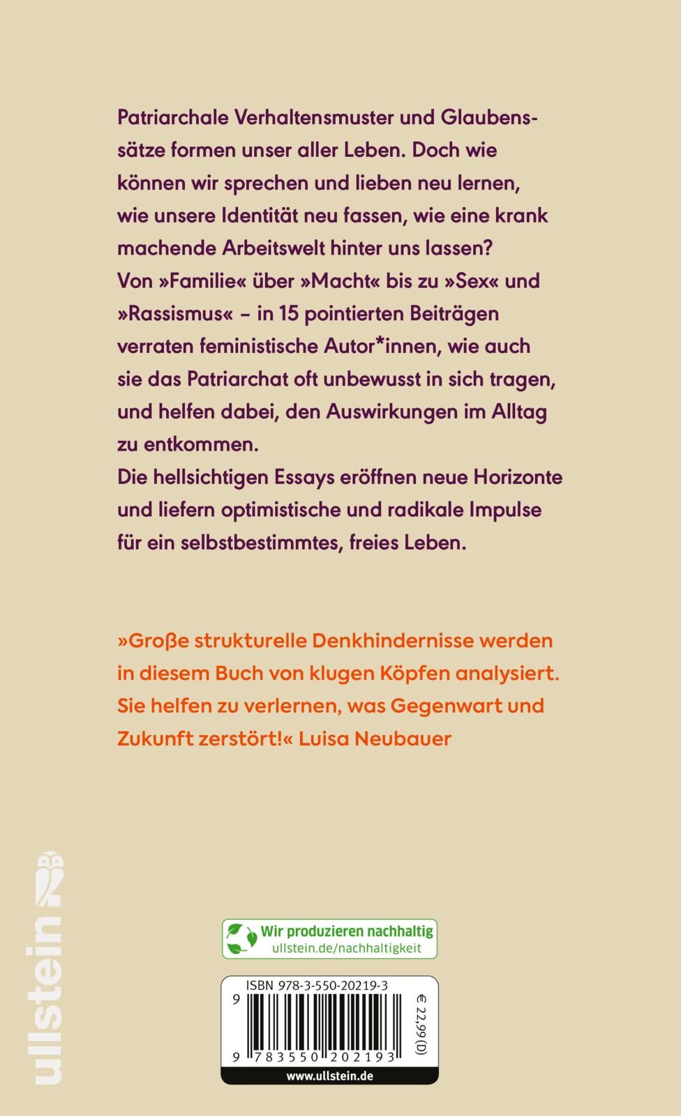 Rückseitenabbildung 1 von Unlearn Patriarchy