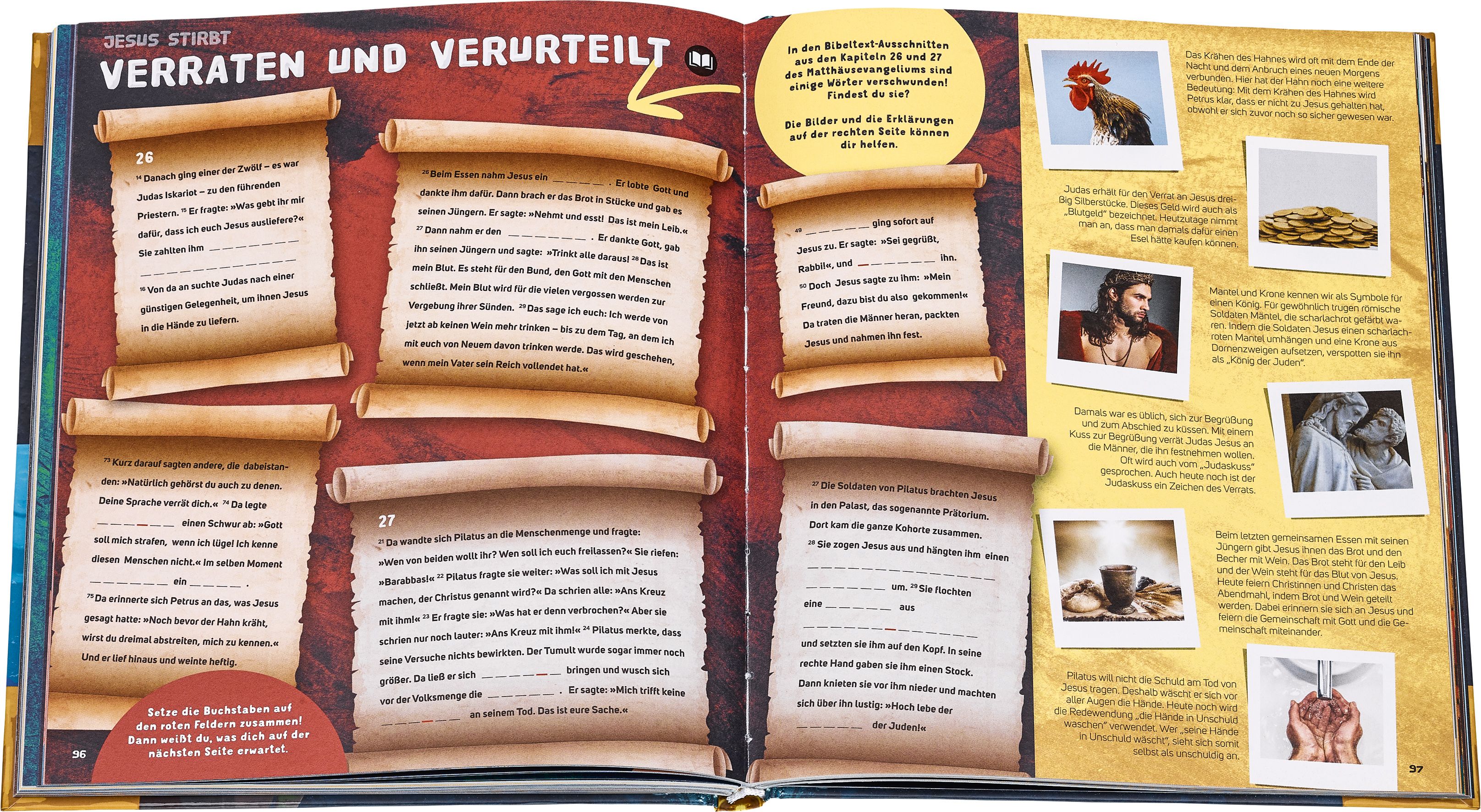 Abbildung 12 von Das Mega-Buch. Bibelgeschichten. Das Neue Testament. Ein Mitmach-Buch mit Spielen und Rätseln zur Bibel inkl. Sticker. Geschichten von Jesus und seinen Jüngern: Für Kinder ab 8 Jahre