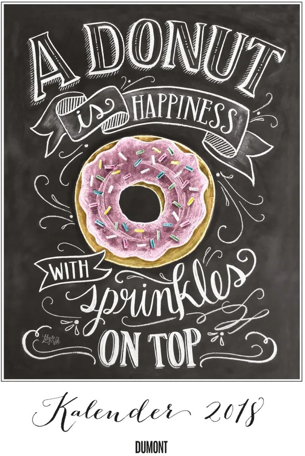 Cover von Chalkboard Sprüchekalender Happiness 2018