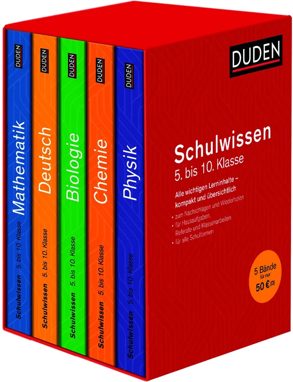 Cover von Duden Schulwissen 5. bis 10. Klasse 5 Bände