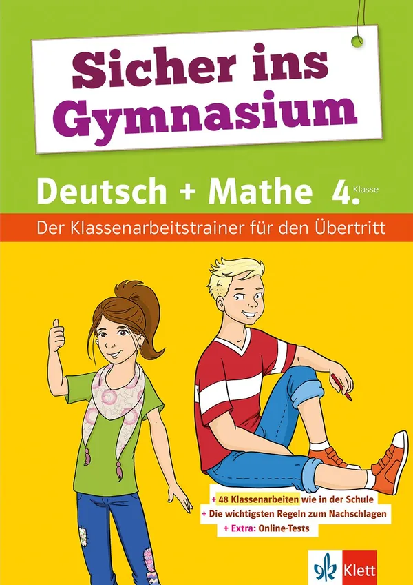 Cover von Klett Sicher ins Gymnasium Klassenarbeitstrainer Deutsch und Mathematik 4. Klasse