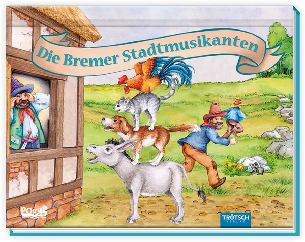Cover von Trötsch Märchenbuch Pop-up-Buch Die Bremer Stadtmusikanten