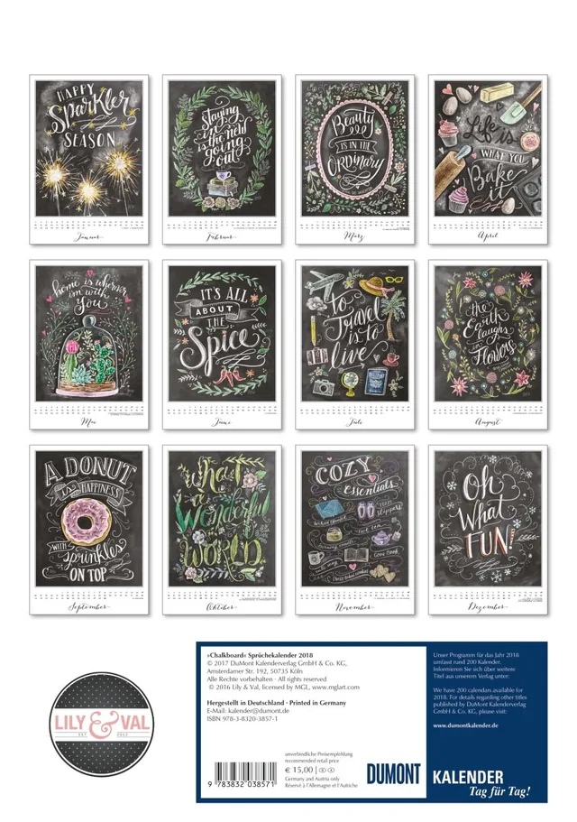 Abbildung 13 von Chalkboard Sprüchekalender Happiness 2018