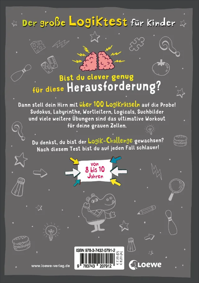 Rückseitenabbildung 1 von Der große Logiktest für Kinder - Stell dein Hirn auf die Probe!