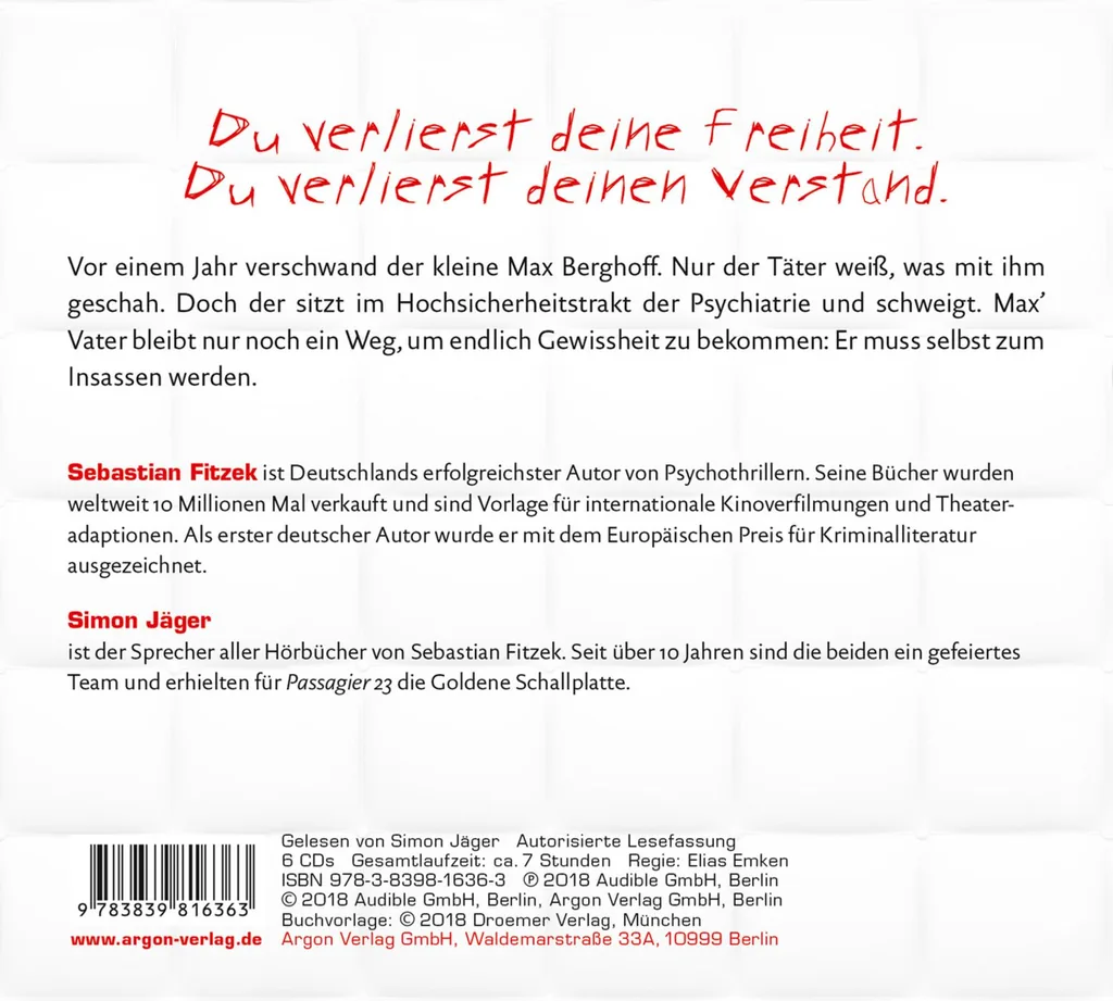 Rückseitenabbildung 1 von Der Insasse