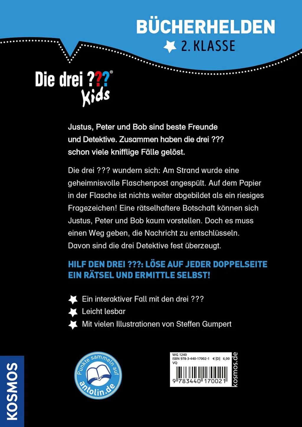 Rückseitenabbildung 1 von Die drei ??? Kids, Bücherhelden 2. Klasse, Geheime Flaschenpost