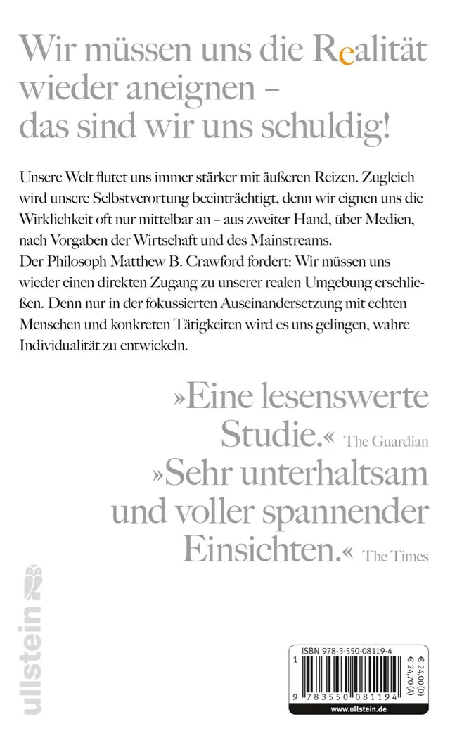 Rückseitenabbildung 1 von Die Wiedergewinnung des Wirklichen