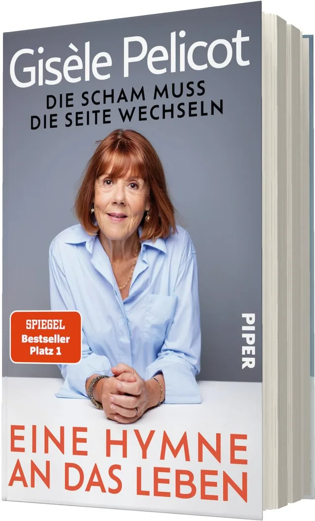 Das Buchcover zeigt einen hellgrauen Hintergrund, auf dem der Titel „Eine Hymne an das Leben“ in großer, schwarzer Schrift zentral platziert ist. Darunter steht der Untertitel „Die Scham muss die Seiten wechseln“ in etwas kleinerer, ebenfalls schwarzer Sc