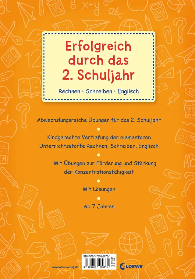 Rückseitenabbildung 1 von Erfolgreich durch das 2. Schuljahr - Rechnen Schreiben Englisch