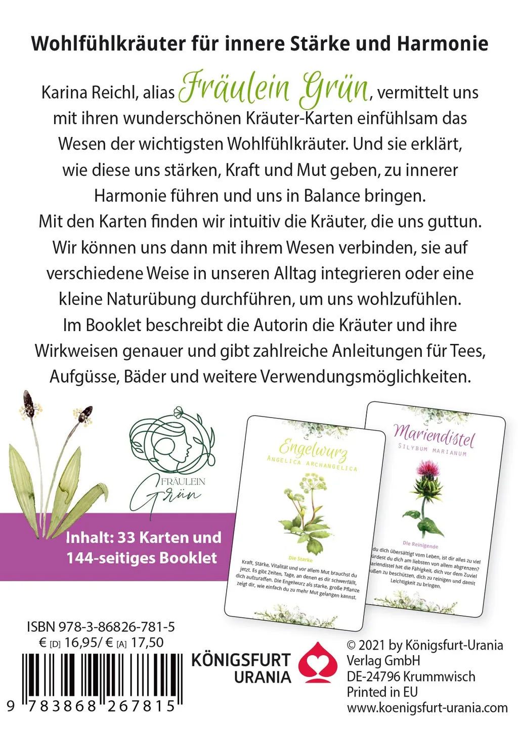 Rückseitenabbildung 1 von Fräulein Grüns Wohlfühlkräuter-Karten