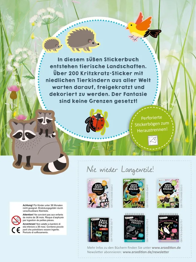 Rückseitenabbildung 1 von Kritzkratz-Sticker – Tierkinder