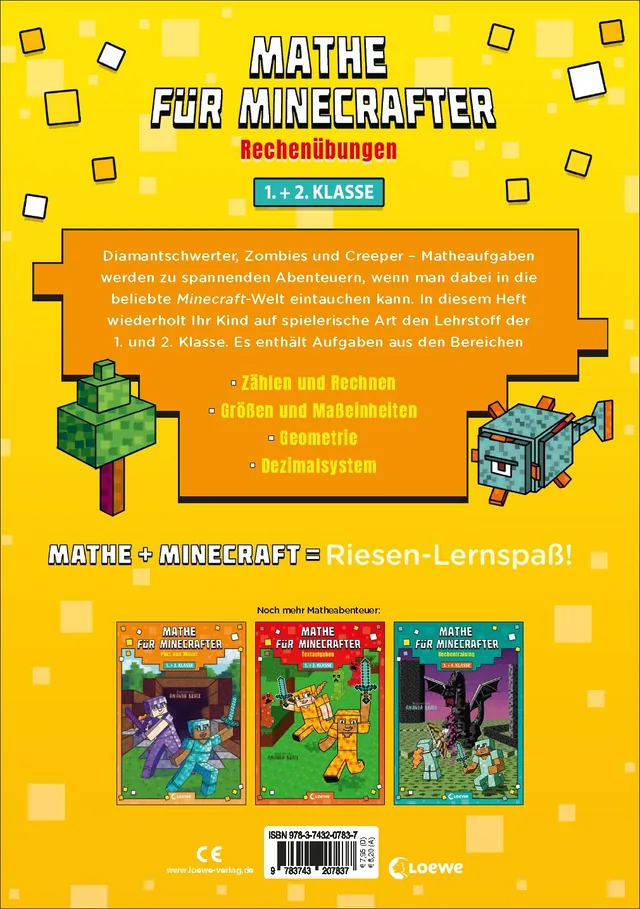 Rückseitenabbildung 1 von Mathe für Minecrafter - Rechenübungen