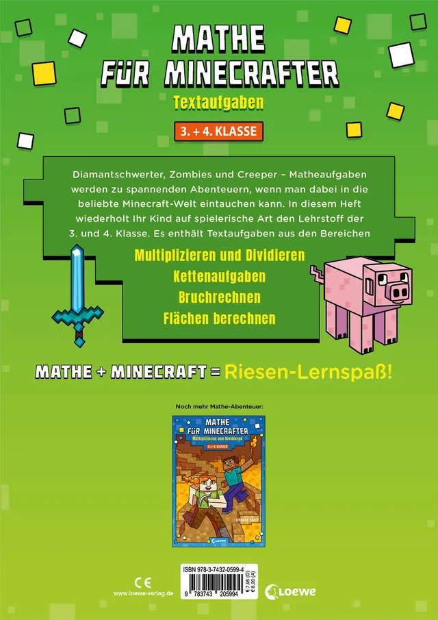 Rückseitenabbildung 1 von Mathe für Minecrafter - Textaufgaben