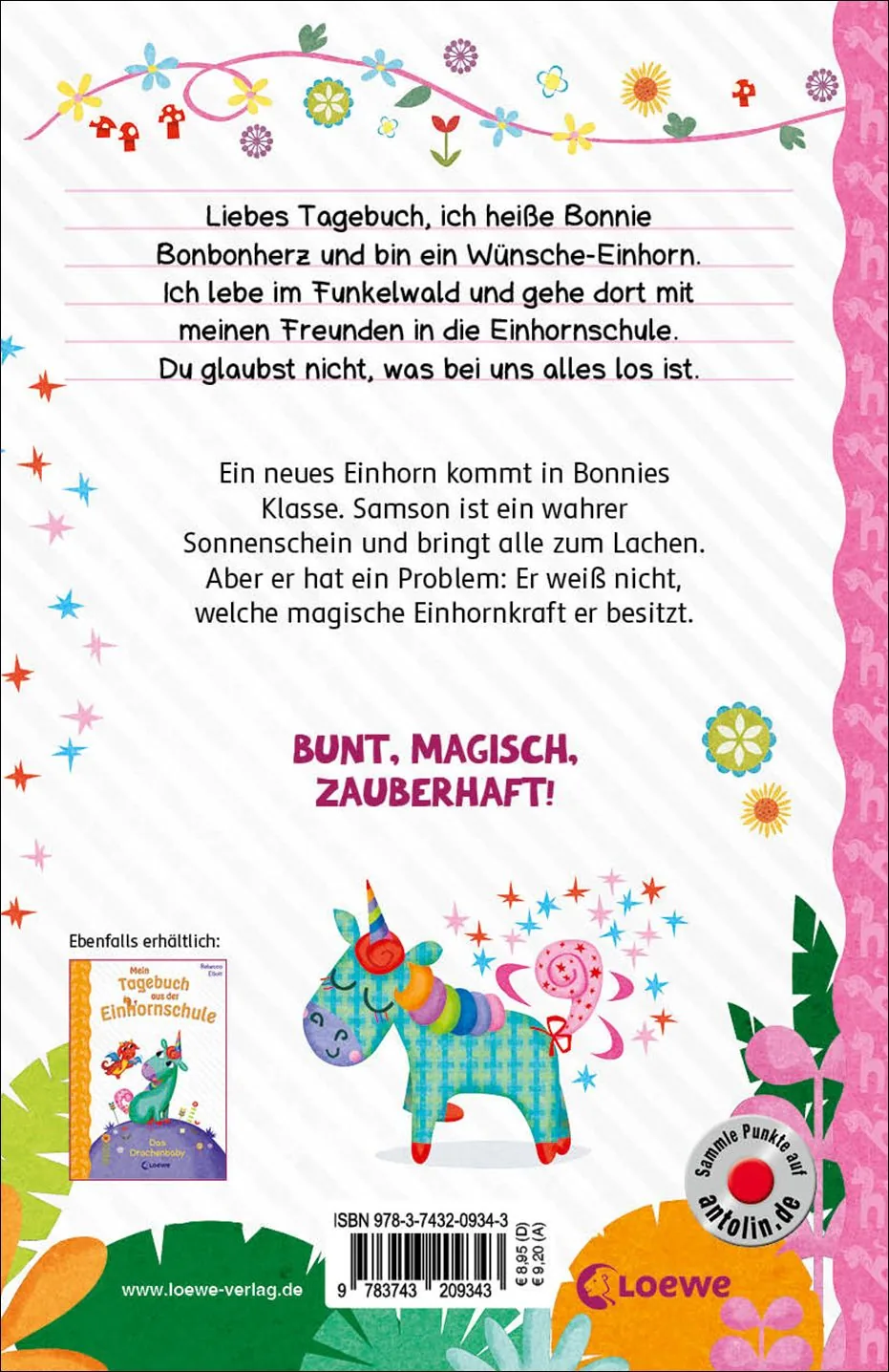 Rückseitenabbildung 1 von Mein Tagebuch aus der Einhornschule (Band 1) - Hallo, ich bin Bonnie!