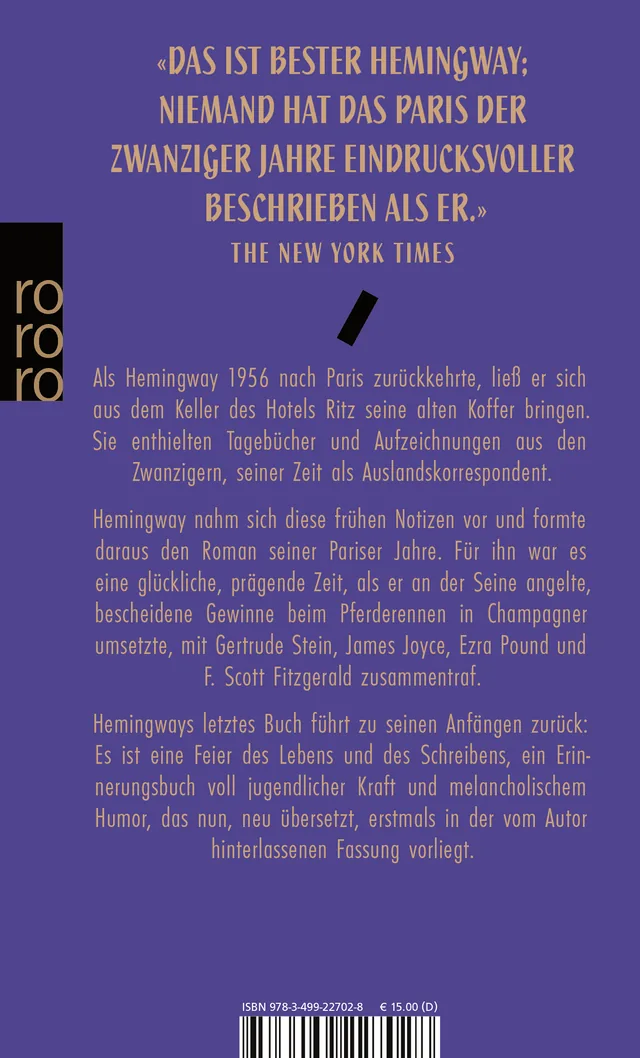 Rückseitenabbildung 1 von Paris, ein Fest fürs Leben