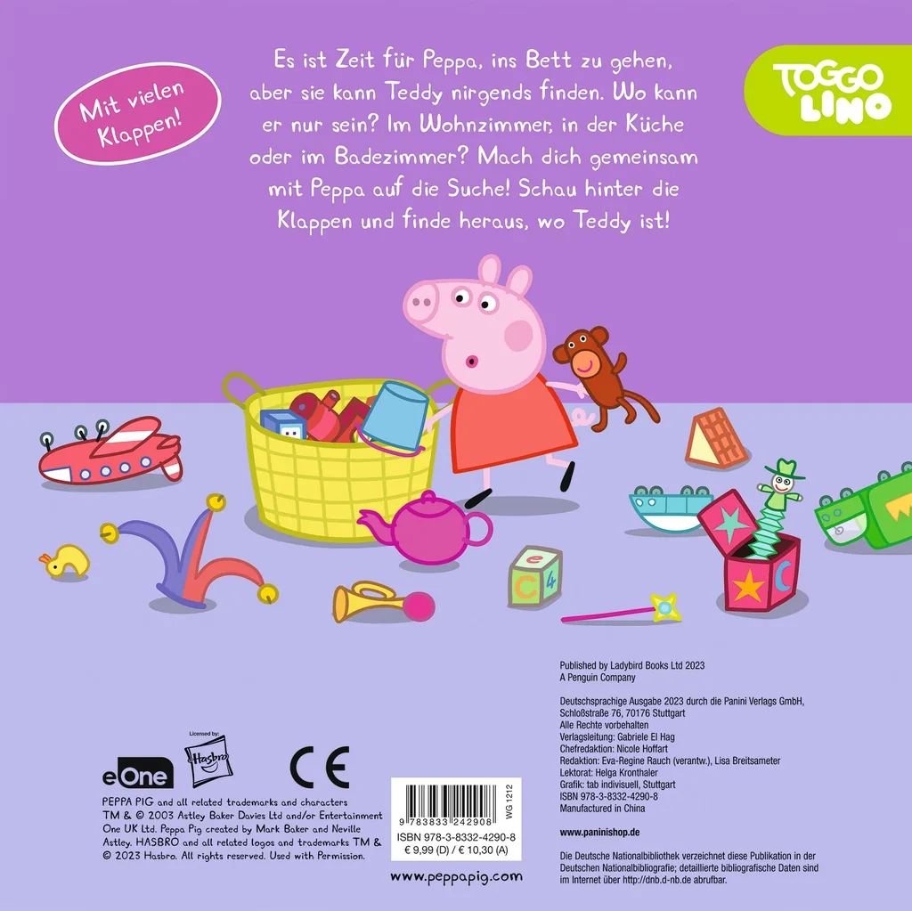Rückseitenabbildung 1 von Peppa Pig: Wo ist Peppas Teddy? Mein Gutenacht-Klappenbuch