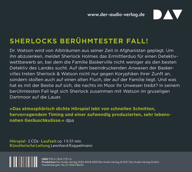 Rückseitenabbildung 1 von Sherlock & Watson – Neues aus der Baker Street: Die Bestie von Grimpen oder Der Hund der Baskervilles (Fall 8)