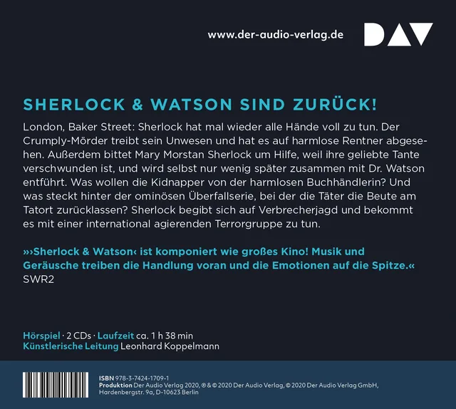 Rückseitenabbildung 1 von Sherlock & Watson – Neues aus der Baker Street: Die Crumply-Morde oder Das Zeichen der Vier (Fall 6)