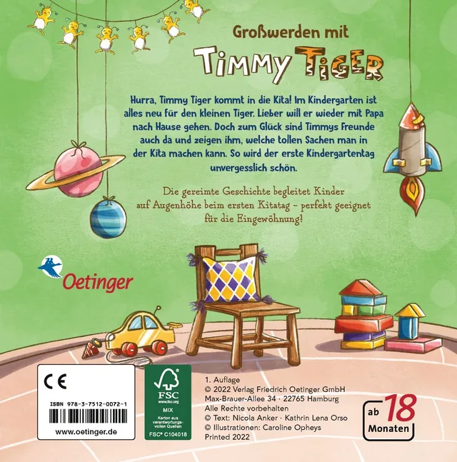 Rückseitenabbildung 1 von Timmy Tiger. Ich komme in die Kita!