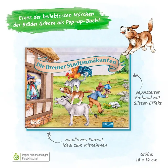 Abbildung 1 von Trötsch Märchenbuch Pop-up-Buch Die Bremer Stadtmusikanten