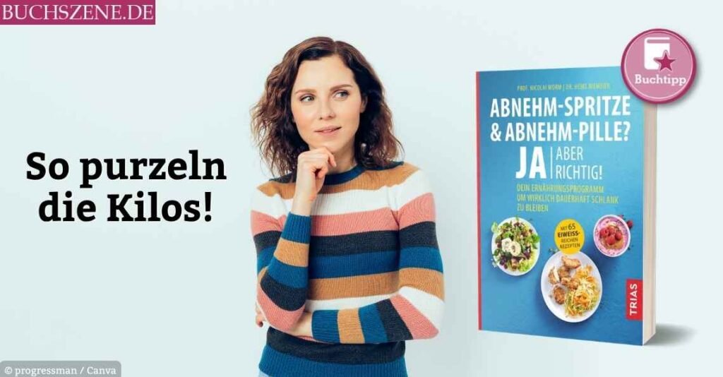 Beitragsbild für den Buchtipp „Abnehm-Spritze & Abnehm-Pille“