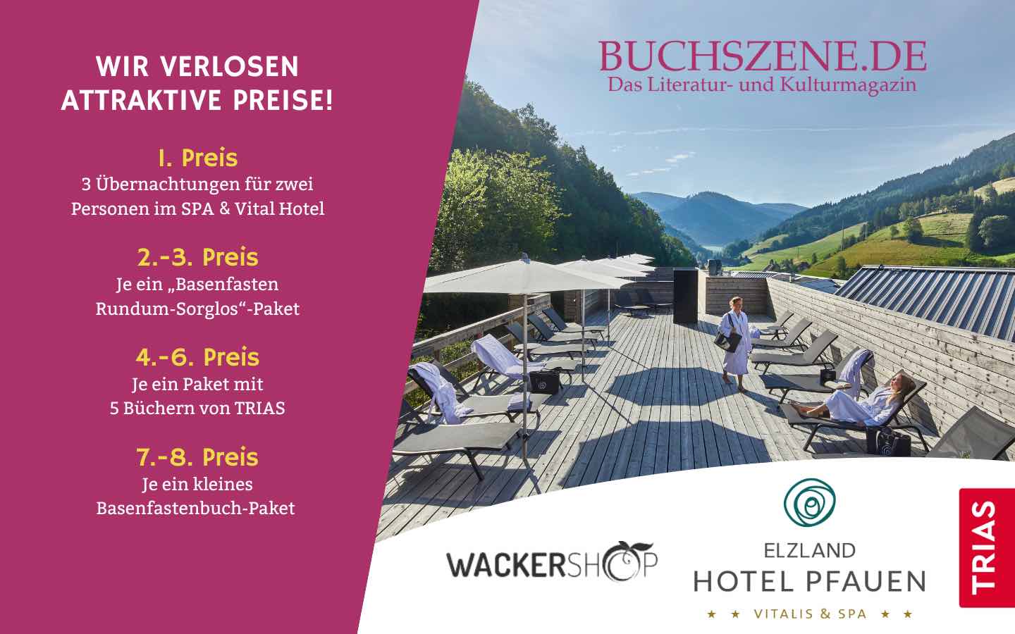 Übernachtungen für zwei Personen im SPA & Vital Hotel, Basenfasten Rundum-Sorglos-Pakete und Buchpakete von TRIAS