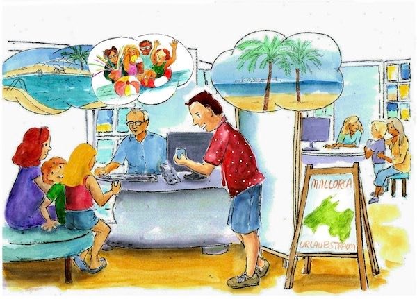 S. 4/5 („Papa Krause…“) Familie Krause reist nach Mallorca