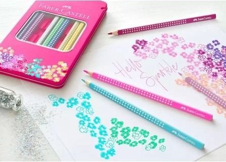 Faber-Castell Buntstifte Pinkes Sparkle, 12er Metalletui