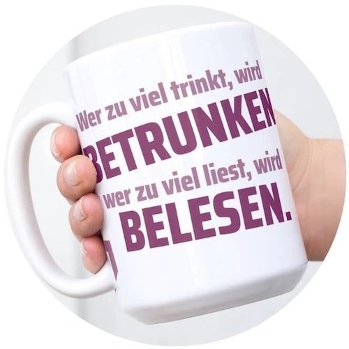 BUCHSZENE.DE Tasse (Mug) klassisch mit Spruch